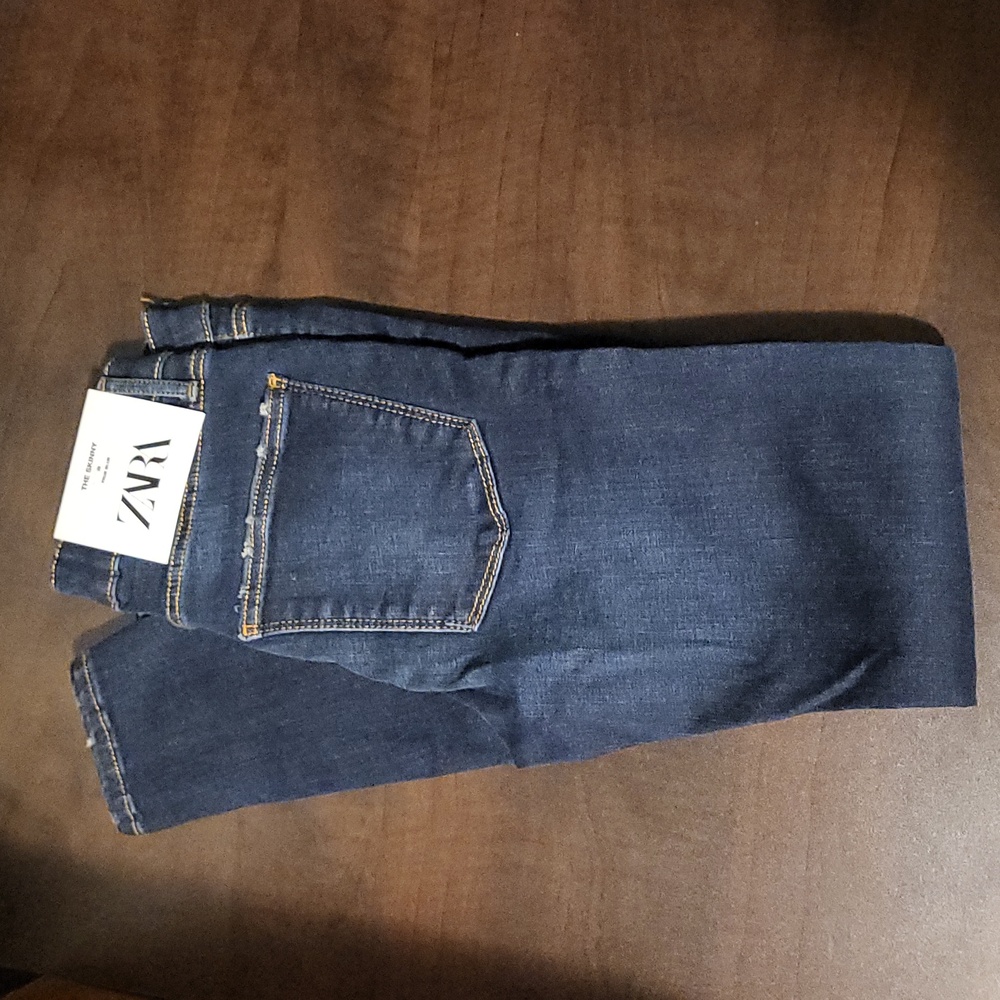 Zara Women's High Rise Jeans - Dark Blue